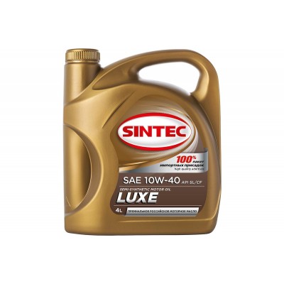 Масло SINTEC Люкс SAE 10W-40 API SL/CF канистра 5л/Motor oil 5l can