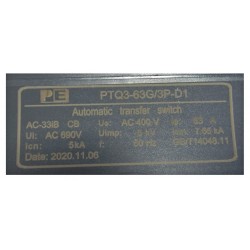 Реверсивный рубильник с логическим контроллером компактный PTQ3С-D1 3P 63A/Automatic Transfer Compact Switch (with controller)
